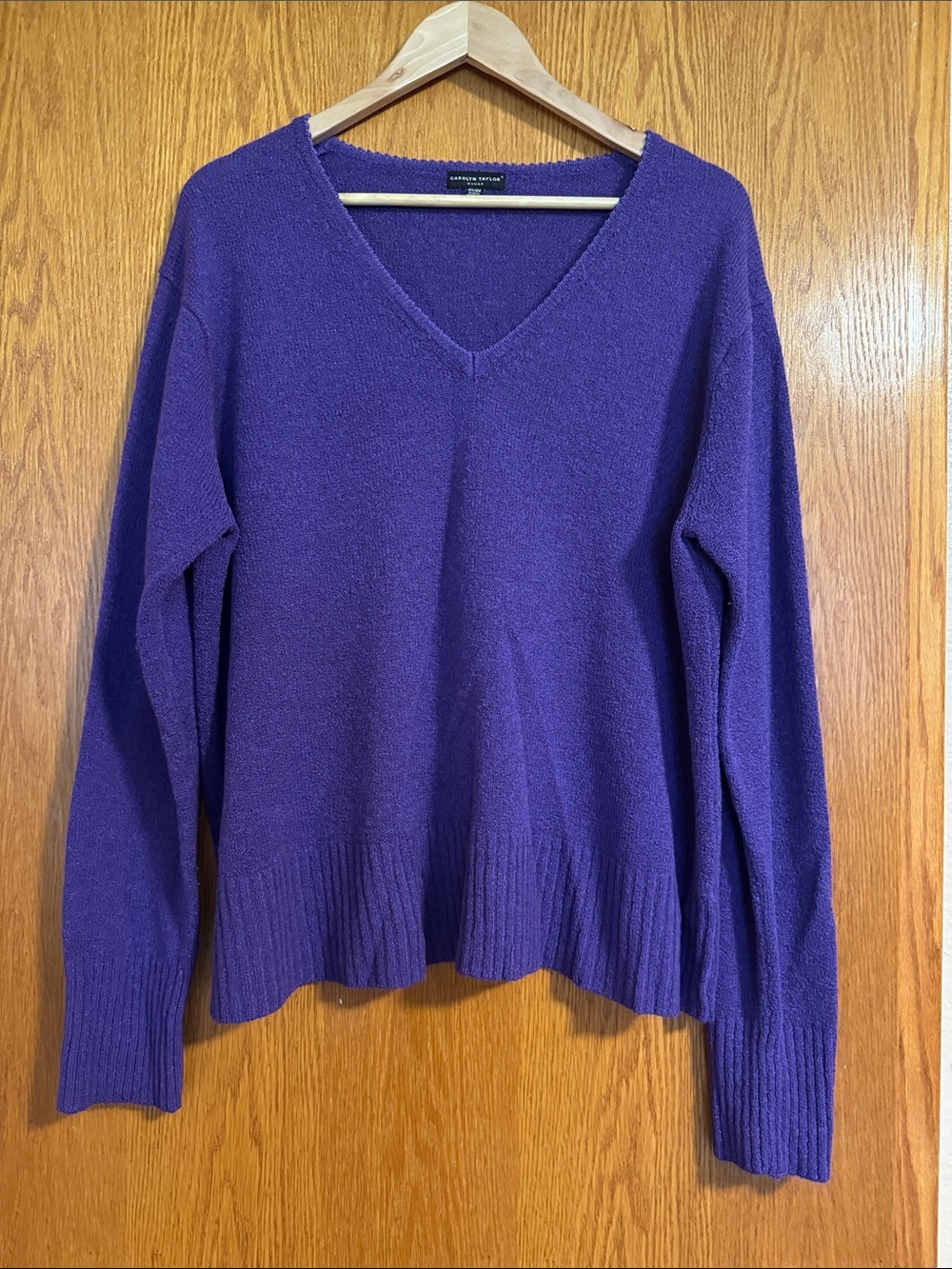 Carolyn Taylor Purple V-Neck Sweater